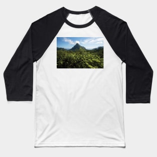 View Of Mountain Peaks Moorea Baseball T-Shirt